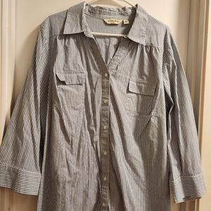 St John's Bay Women's 3X Striped Blouse